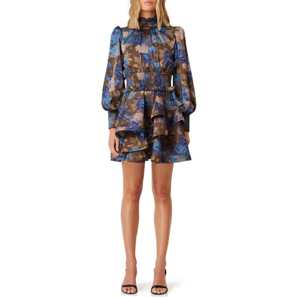 Elliatt Blue and Brown Floral Dress - Picture 4 of 11